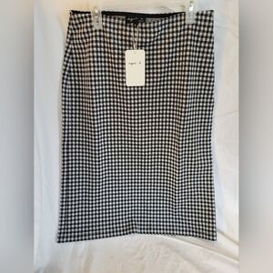 Agnes B. Paris Black & White Gingham Pencil Jacquard Ninn Skirt Size 2 See Chart